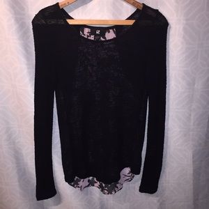 Blk w/ Floral Print on back -iZ Byer Sweater
